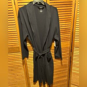 Sonoma Navy Blue Shawl Collar Waffle Knit Robe